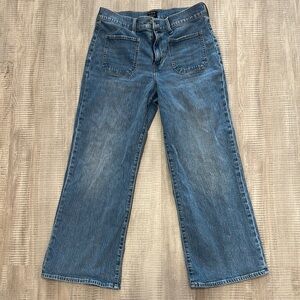 J. Crew Blue Flare Wide Leg Jeans